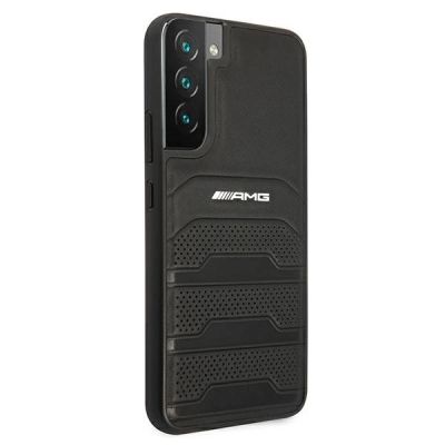 4. AMG Leather Debossed Lines case for Samsung Galaxy S22+ - black