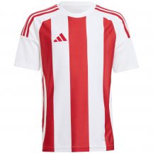 Koszulka dla dzieci adidas Striped 24 Jersey biało-czerwona IW2133