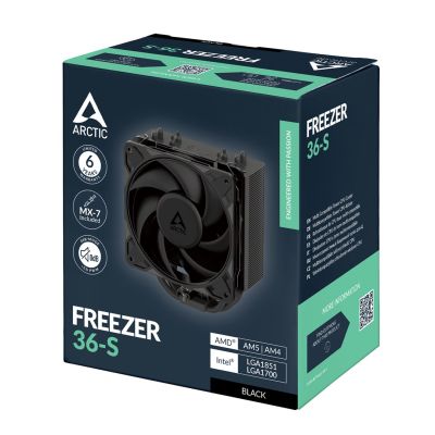 8. ARCTIC Freezer 36-S Processor Air Cooler 12 cm Black 1 pc.