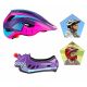4. Rockbros TT-32SBPP-S children's bicycle helmet with detachable chinbar, size S - purple-pink