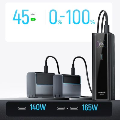 8. Cuktech PB200U Powerbank 210W 20000mAh 2x USB-C + USB-A with TFT display and 240W USB-C cable - black