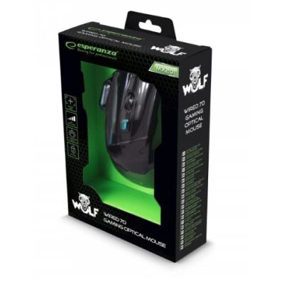 4. Esperanza Wolf EGM201B computer mouse (optical; 2400 DPI; black)