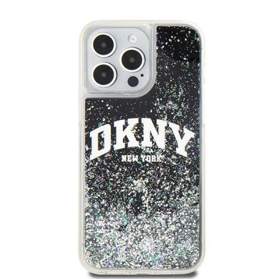 3. DKNY Liquid Glitter Big Logo iPhone 14 Pro Max Case - Black