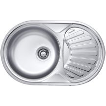 Single-bowl steel sink with drainer ZEU 311B 5907650846406
