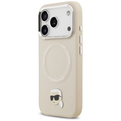 2. Karl Lagerfeld Karl Pin MagSafe Case for iPhone 17 Pro - Beige