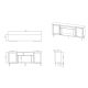 JUTA EF chest of drawers + electric fireplace 202x39.5x85 black + calabria linoleum
