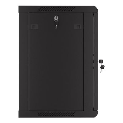 6. WALL-HUNG RACK CABINET 19" 12U 600X450 BLACK PERFORATED DOOR LANBERG (FLAT PACK)