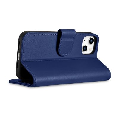 8. iCarer Wallet Case 2in1 Cover iPhone 14 Plus Anti-RFID Leather Flip Case Blue (WMI14220727-BU)