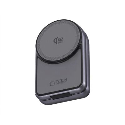 4. Tech-Protect A53 3in1 MagSafe 25W QI2.2 Wireless Charger - Dark Gray