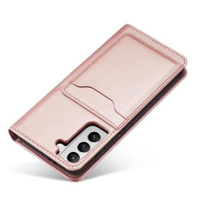 2. Magnet Card Case for Samsung Galaxy S22 + (S22 Plus) Pouch Wallet Card Holder Pink