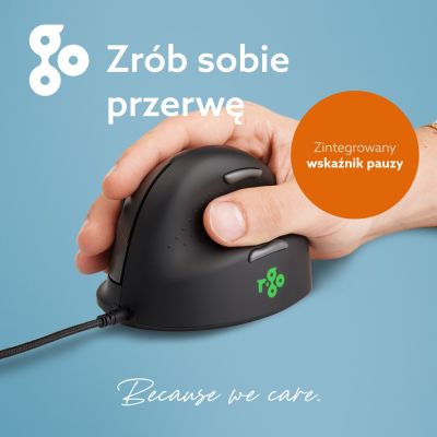8. R-Go Tools R-Go HE Break Ergonomic Mouse with Break Software, Small Size (hand length less than 165 mm), Right-Handed, Wired, Black