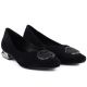 4. Women's ballerinas with decorative heels, black Potocki SZ12770