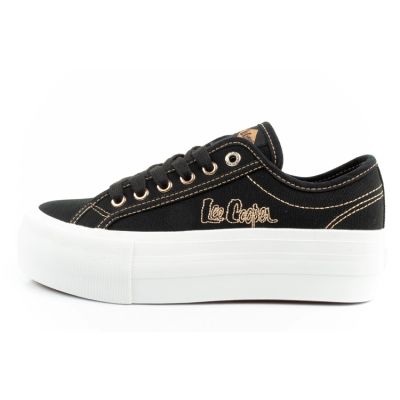 2. Lee Cooper women's sneakers platform black with gold