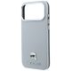 6. Karl Lagerfeld Grained Karl Head Metal MagSafe Case for iPhone 18 Pro / 17 Pro - Gray