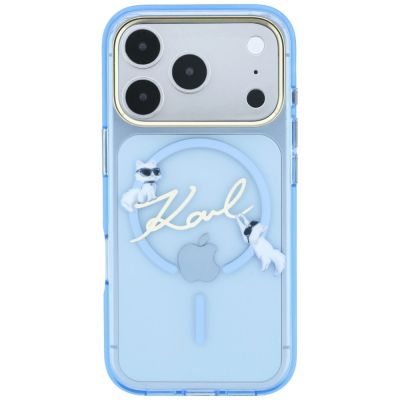 3. Karl Lagerfeld Script Logo MagSafe Case for iPhone 18 Pro / 17 Pro - Light Blue