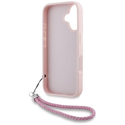 6. Karl Lagerfeld Quilted Initial Logo & Chain Strap iPhone 16 Case - Pink