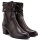 4. Women's high-heeled ankle boots with a gathered upper, brown Vinceza 58682