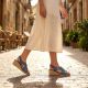 8. Sergio Leone SK297 Navy Blue Women's Leather Wedge Sandals