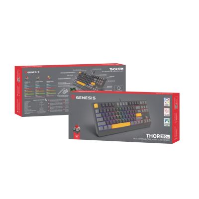 8. GENESIS Thor 230 TKL Gaming Keyboard USB + RF Wireless + Bluetooth QWERTY Black, Gray, Orange