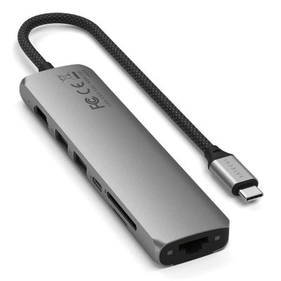 5. Satechi 7-in-1 USB-C Slim Multiport Adapter with Ethernet - Space Gray