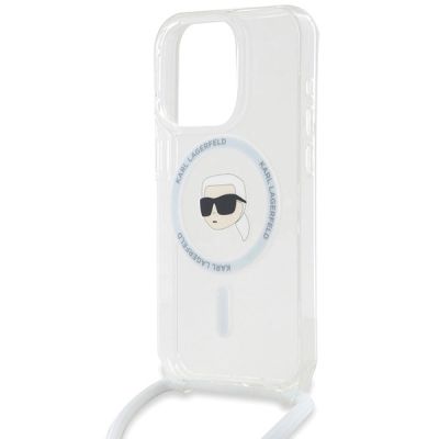 5. Karl Lagerfeld Crossbody IML Karl Head MagSafe case for iPhone 15 Pro - transparent