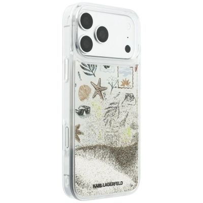4. Karl Lagerfeld Liquid Glitter Beach & Sand Case for iPhone 17 Pro Max / 18 Pro Max - Beige