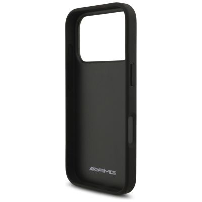 7. AMG Leather Debossed Lines Logo Case for iPhone 17 Pro - Black