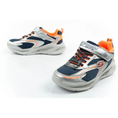 8. Skechers Glow Strider LED Children's Sports Shoes for Boys Silver