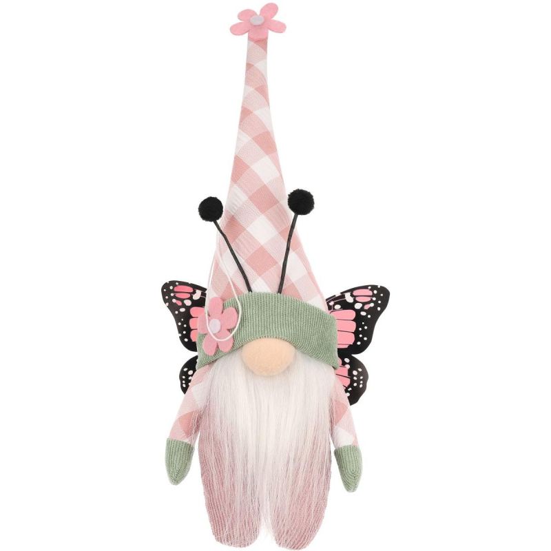 2. gnome butterfly pink 25cm spring decoration