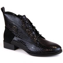 Filippo W PAW478A black patent leather ankle boots with insulated crocodile sole