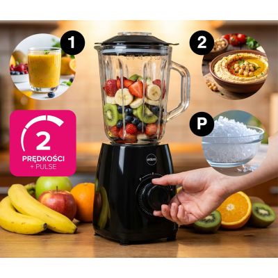 10. ELDOM BK6 NOXAR 100W BLACK 22000 RPM 1.8 L TEMPERED GLASS JUG TWO SPEED LEVELS + PULSE