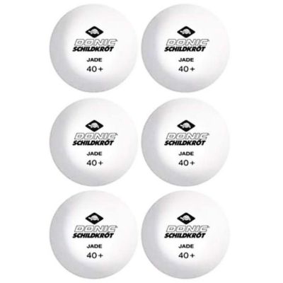 14. JADE POLY TABLE TENNIS BALLS 40 WHITE 6 PIECES POT
