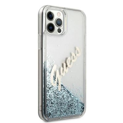 4. Guess GUHCP12LGLVSBL iPhone 12 Pro Max 6.7" blue/blue hardcase Glitter Vintage Script