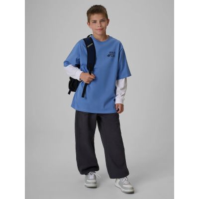 3. Boy's loose T-shirt with print 4F 4FJRSS26TTSHM4277-32S