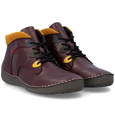 4. Women's comfortable insulated ankle boots, burgundy, Rieker 52544-30