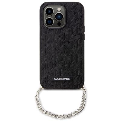 2. Karl Lagerfeld KLHCP14LSACKLHPK iPhone 14 Pro 6.1" black/black hardcase Saffiano Monogram Chain