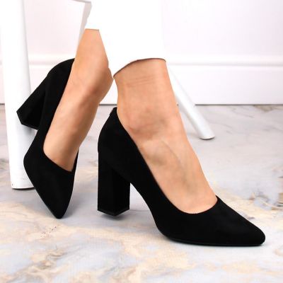 12. Sergio Leone W SK316A Suede Pumps on the Block Heel in Black 