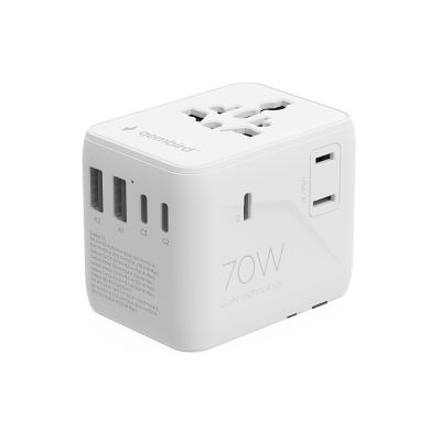 GEMBIRD UNIVERSAL TRAVEL ADAPTER 70W, WHITE