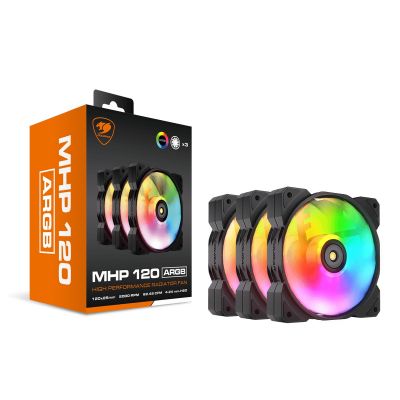 8. COUGAR CGR-CF-MHP12HB3-RGB Computer Case Air Cooler 12 cm Black, White 3 pcs.