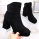 8. Suede ankle boots with a high heel and a platform, insulated M.Daszyński W SAN24A, black