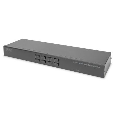 6. 8-port KVM switch, 19" rack, 4K 30Hz, 8xHDMI IN, 1xHDMI OUT, 2xUSB A