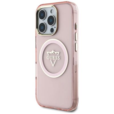 2. Guess IML Metal Mountain Logo MagSafe iPhone 16 Pro Max Case - Pink