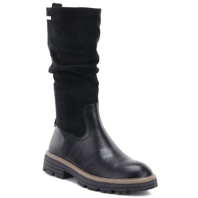 6. Women's warm, ruffled boots, black M.Daszyński SA259-