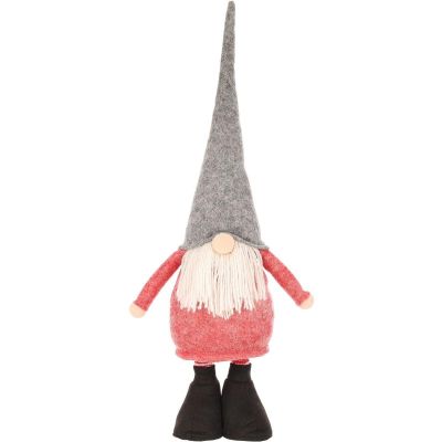 13. DECORATIVE GNOME ON TELESCOPIC LEGS 64-79CM RED