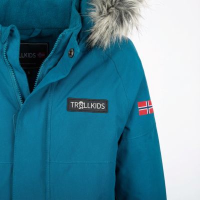 5. Trollkids Kids Kirkenes Snowsuit Waterproof Blue for Girls/Boys (387-174)