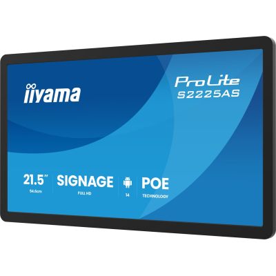 3. iiyama ProLite S2225AS-B1P Flat Panel Digital Signage 54.6 cm (21.5") LCD Wi-Fi 500 cd/m2 Full HD Black Built-in Processor Android 24/7
