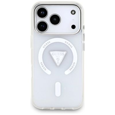 3. Guess IML Gradient Triangle Logo MagSafe Case for iPhone 17 Pro - Clear
