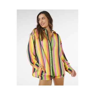 6. RIP CURL Neon Stripe Relaxed Shirt Multicolor