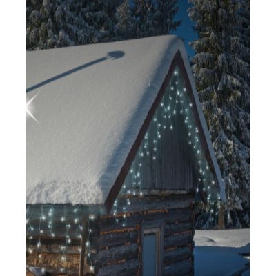 20. CHRISTMAS TREE LIGHTS OUTDOOR LIGHT CURTAIN 360 LED CONTROLLER TIMER COOL WHITE TRANSPARENT CABLE