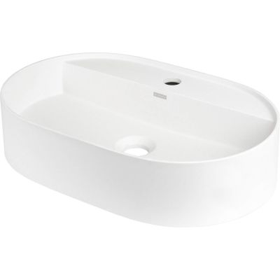 Granite countertop washbasin with island tap - oval